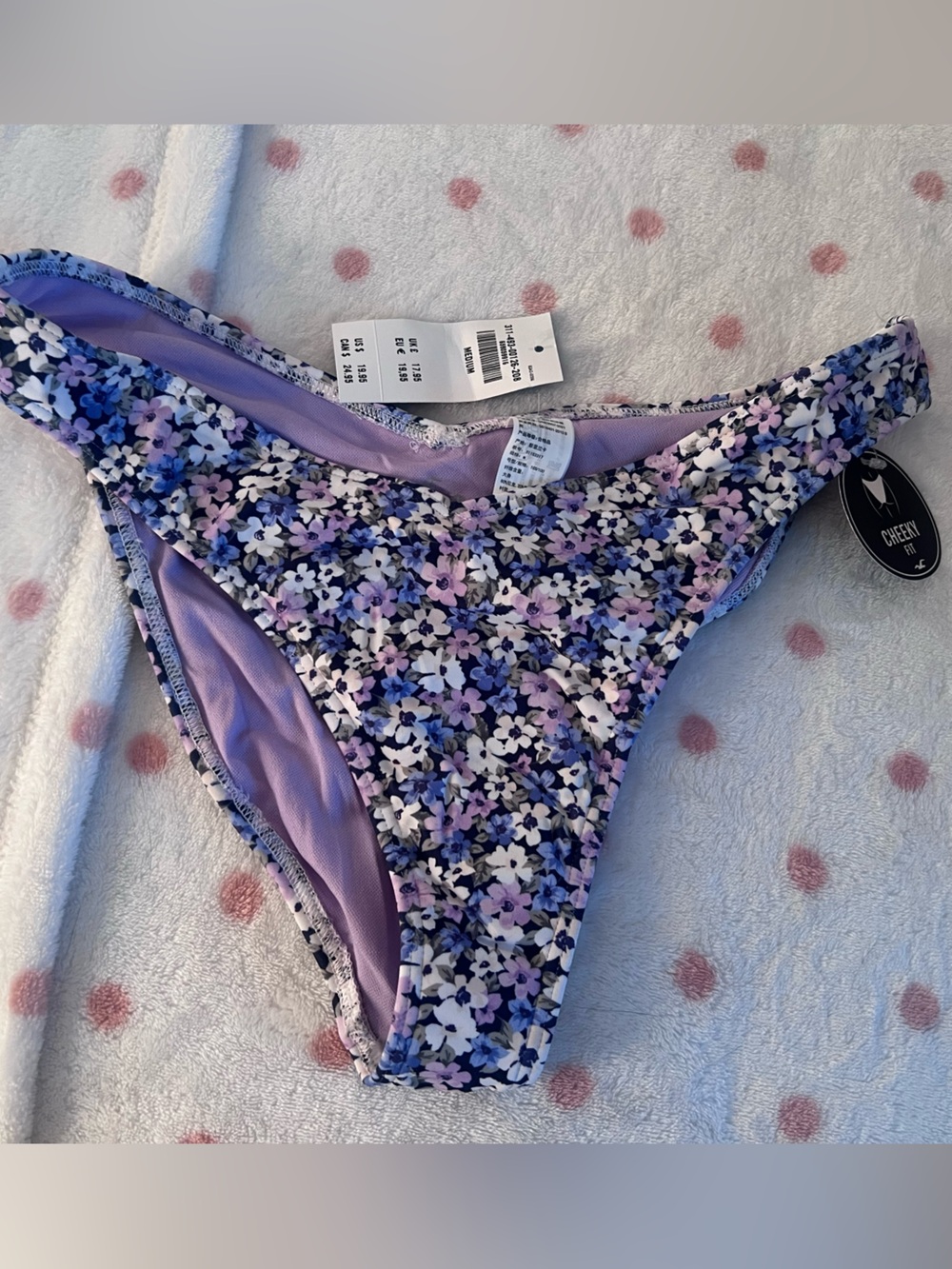 Hollister Floral Lilac navy Bikini Bottoms